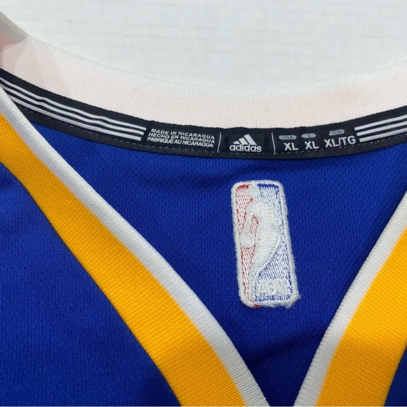 ADIDAS-NBA GOLDEN STATE WARRIORS #30 CURRY-Mens Authentic XL Blue/Gold Jersey - Picture 5 of 5